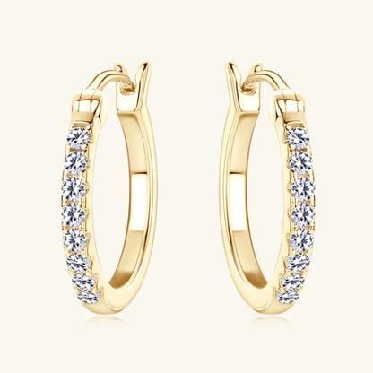 925 Sterling Silver Moissanite Huggie Earrings