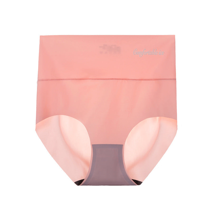 High Waist Ice Silk Seamless Belly And Hip Lift Panties