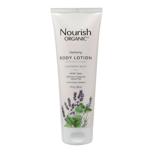 Nourish Organic - Lavender Mint Body Lotion, 8 oz - Shea Butter Moisturizer