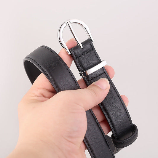 Silver Buckle Leather Belt