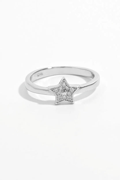 925 Sterling Silver Inland Zircon Star Ring