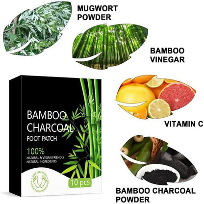 20pcs Natural Bamboo Charcoal Foot Patch,Strong Adhesive Patch,Comtable Herbal Detox Pads Stress Relief&Feet Care,Help Improve Sleep Quality