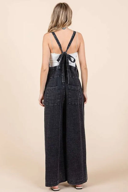 Mittoshop Textured Wide Leg Overalls