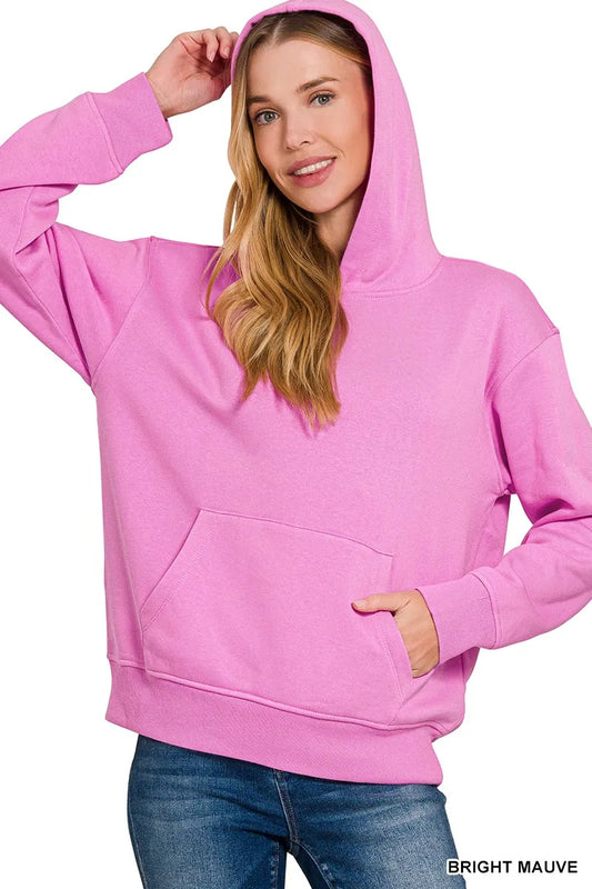 Zenana Fleece Kangaroo Pocket Hoodie
