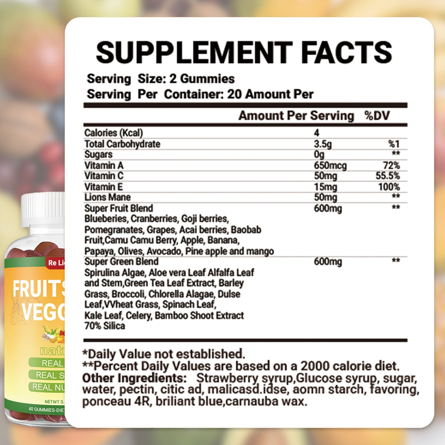 Ketogenic Diet Fruit And Vegetable Gummies