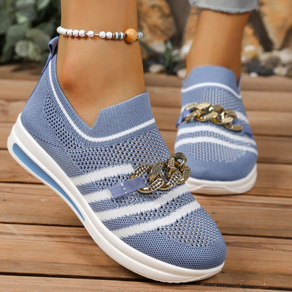 Round Toe Mesh Slip-Ons