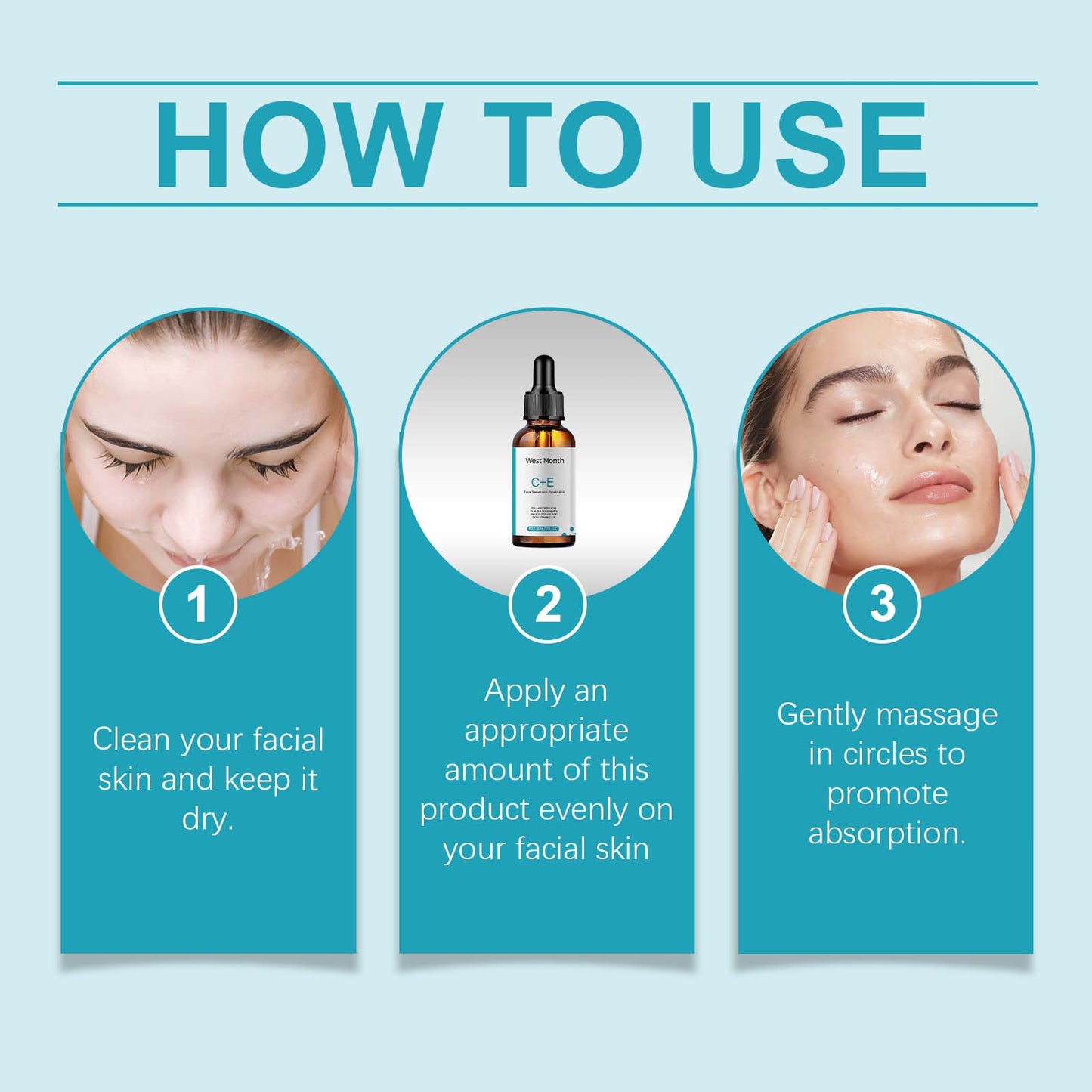 West&Month Vitamin C Facial Serum, Moisturizing, Moisturizing, Brightening And Revitalizing Skin Care