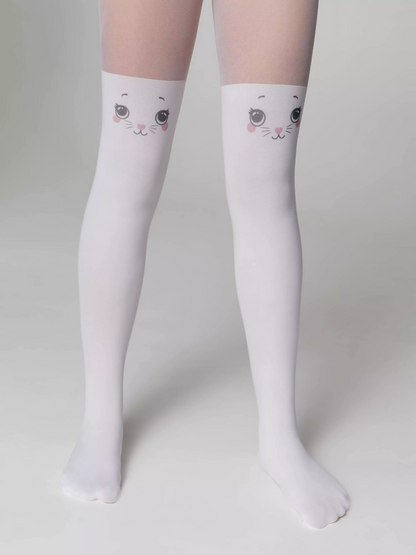 Conte Cat 20/50 Den - Fantasy Tights For Girls with imitation of knee socks & a cat's face - 4yr. 6yr. 8yr. 10yr. 12yr. (21С-108СП)
