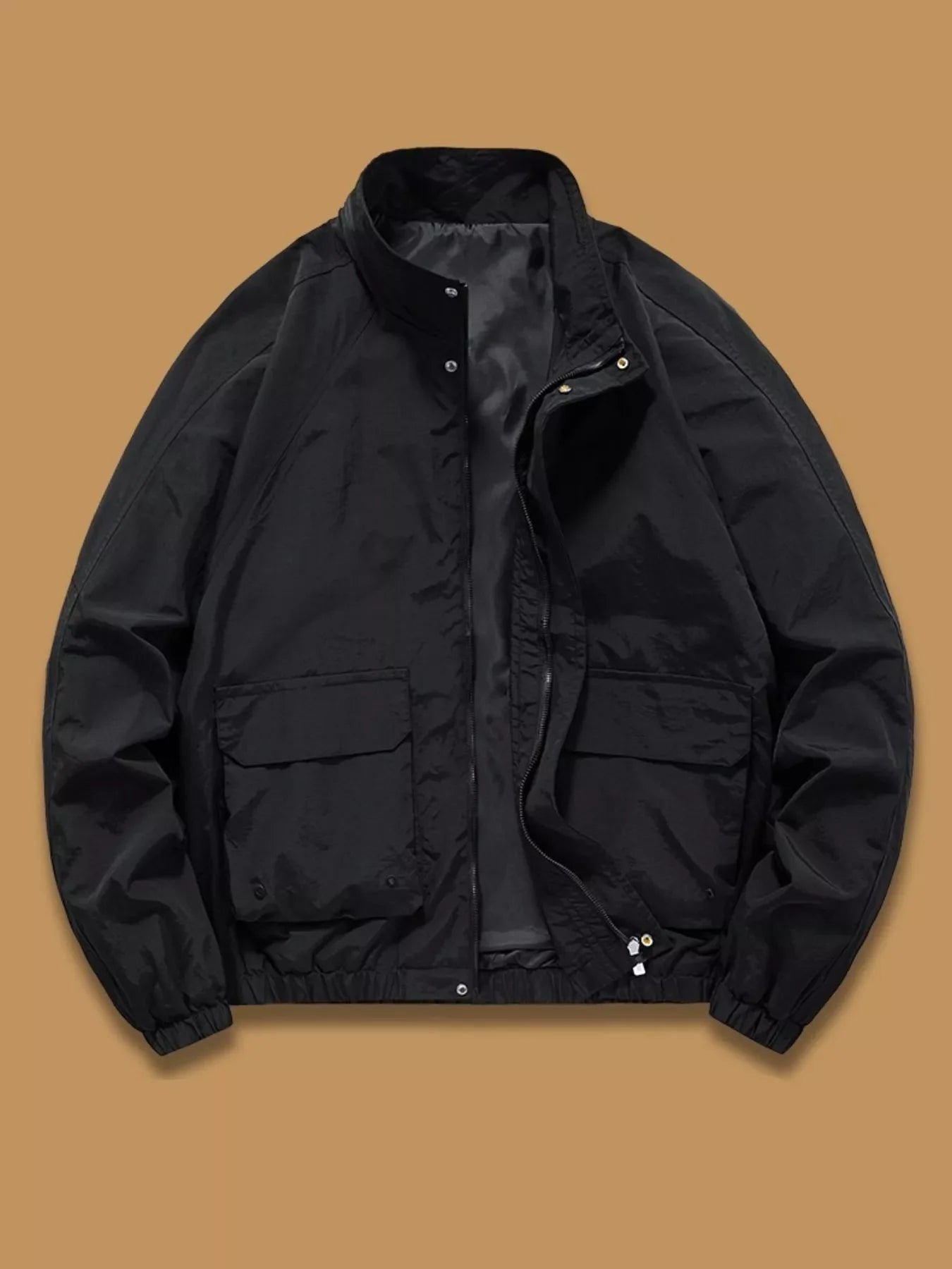 Men's Plus Size Zip Up Long Sleeve Jacket