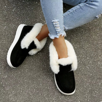Cozy Fuzzy Trim Ankle Boots