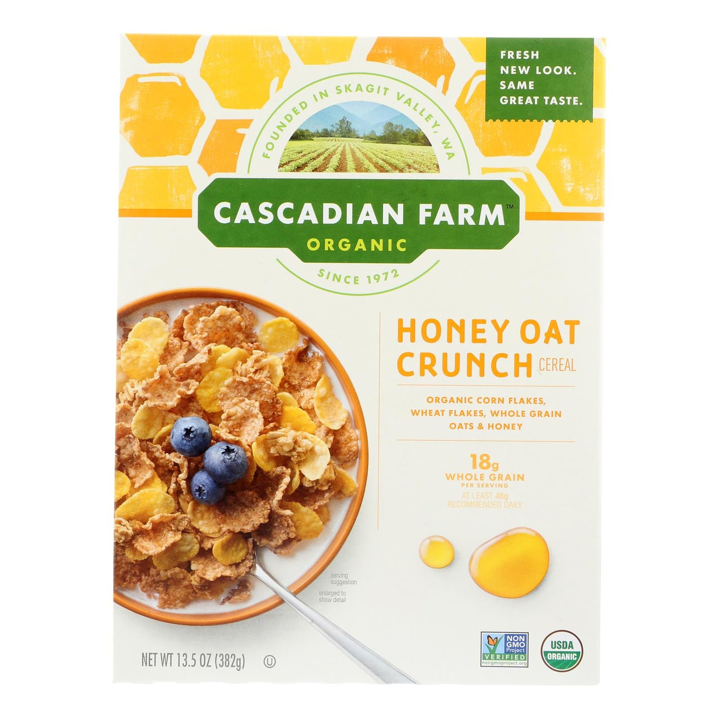 Cascadian Farm Organic Cereal: Corn Flakes, Wheat Flakes, Oats & Honey (Pack of 10)
