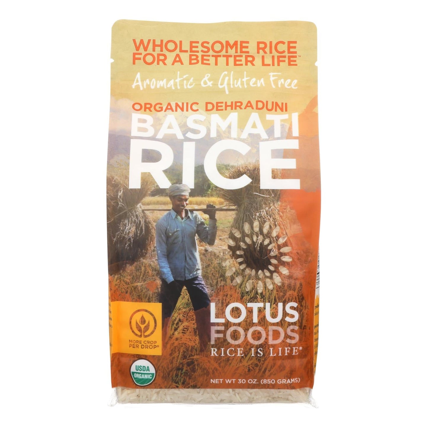 Lotus Foods Organic Basmati Rice 30 Oz. Pack of 6
