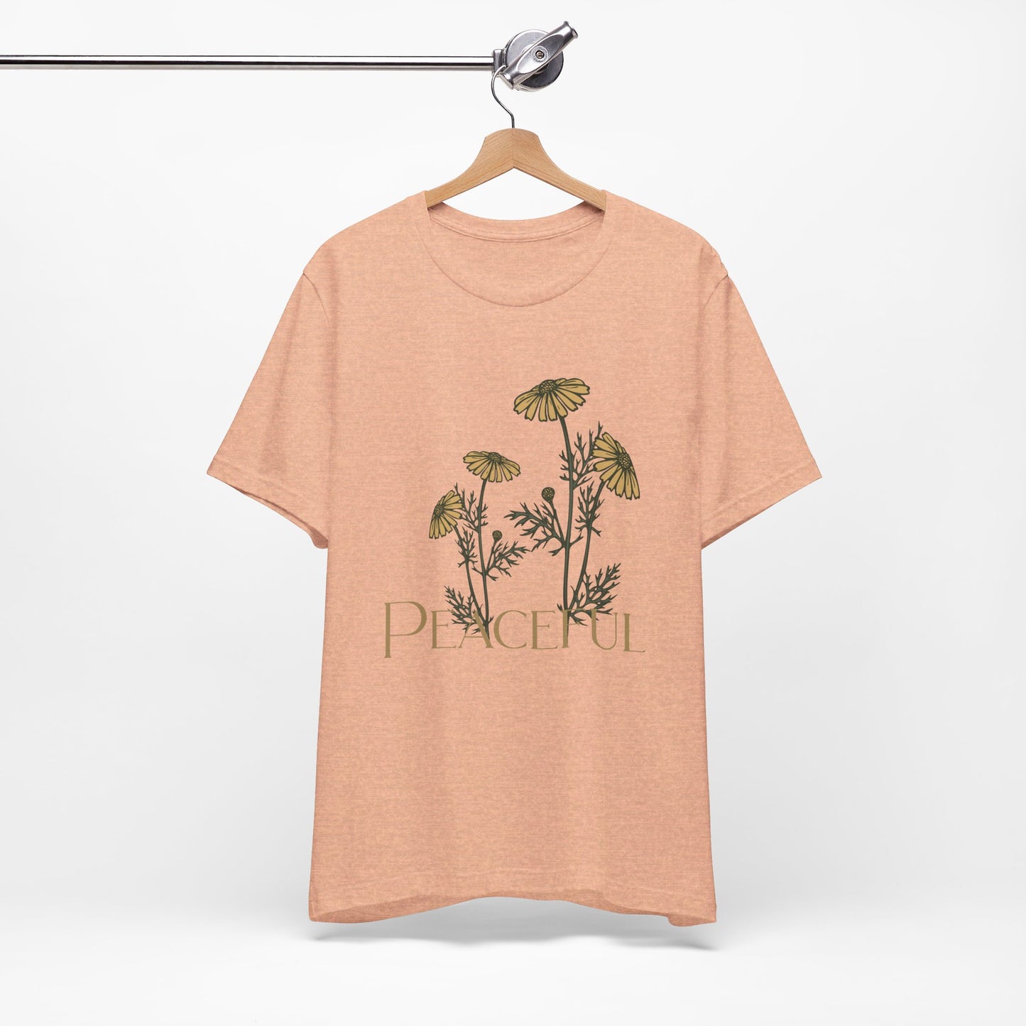 TS-036ML-24 women’s peace shirt with flowers floral design peace tee for women flower graphic shirt peace print shirt women’s floral peace tee