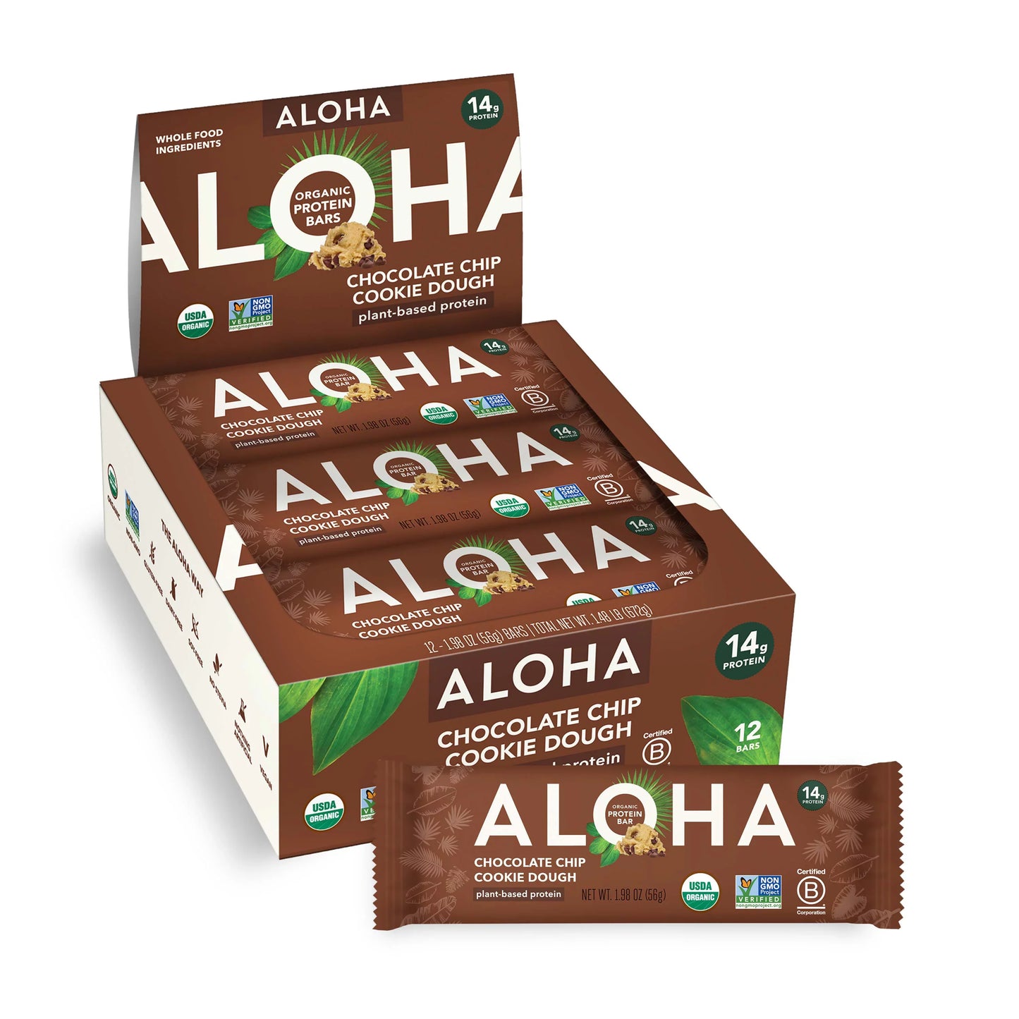 Aloha Bar Chocolate Chip Cookie Dough Bites (Pack of 12) - 1.98 Oz