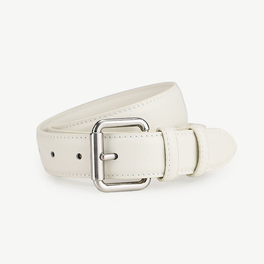 Classic Leather Belt with Buckle