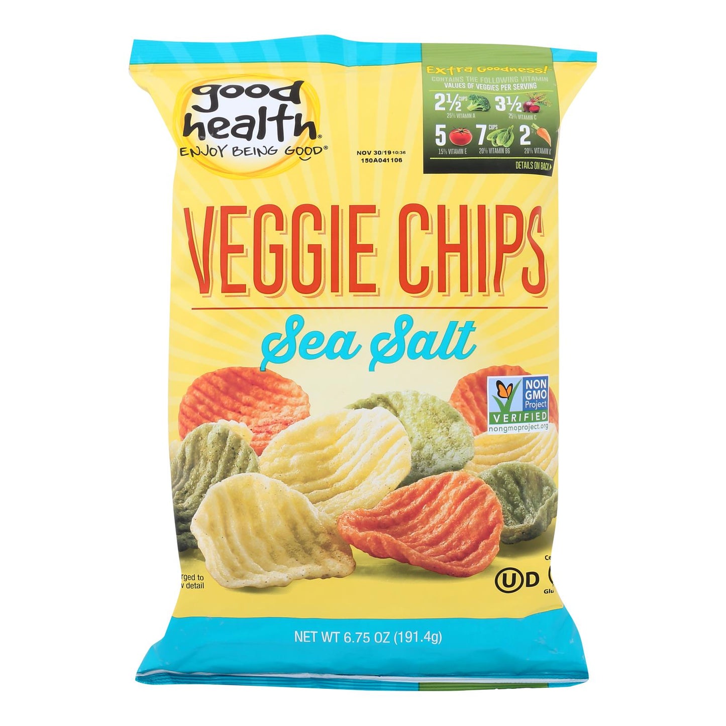 Good Health Veggie Chips: Savory Sea Salt Flavor, (Pack of 10 - 6.25 Oz. Bags)
