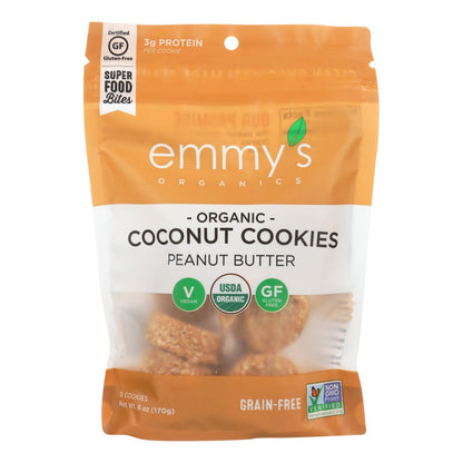 Emmy's Organics Creamy Peanut Butter Organic Coconut Cookies (Pack of 8 - 6 Oz.)