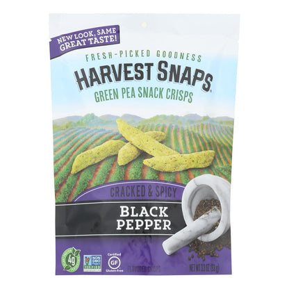 Calbee Harvest Snaps Black Pepper Green Pea Crisps, 3.3 oz, Pack of 12