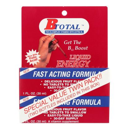 Sublingual B-Total Twin - 2 Fl Oz. - Promotes Energy, Supports Brain Health and Metabolism