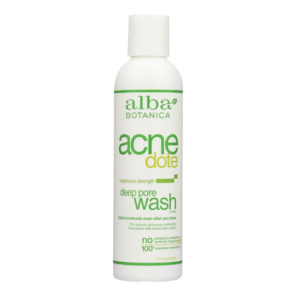 Alba Botanica Natural Acnedote Deep Pore Wash, 6 Fl Oz