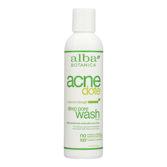 Alba Botanica Natural Acnedote Deep Pore Wash, 6 Fl Oz