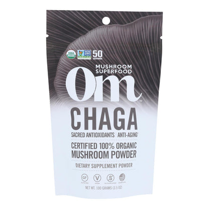 Om Mushroom Superfood Chaga Organic Mushroom Powder, 3.5 Oz., 50 Servings