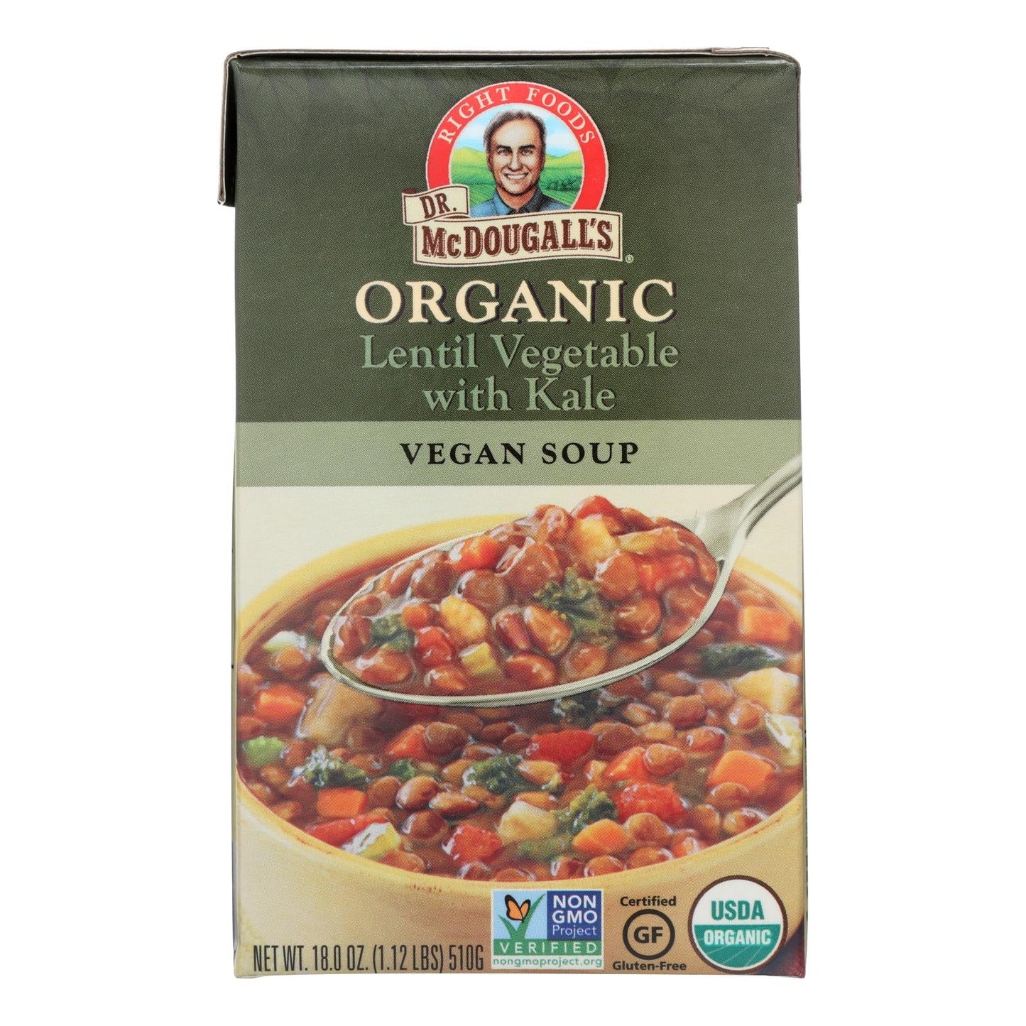 Dr. McDougall's Organic Lentil Vegetable Soup Six-Pack, 18 Oz. Each