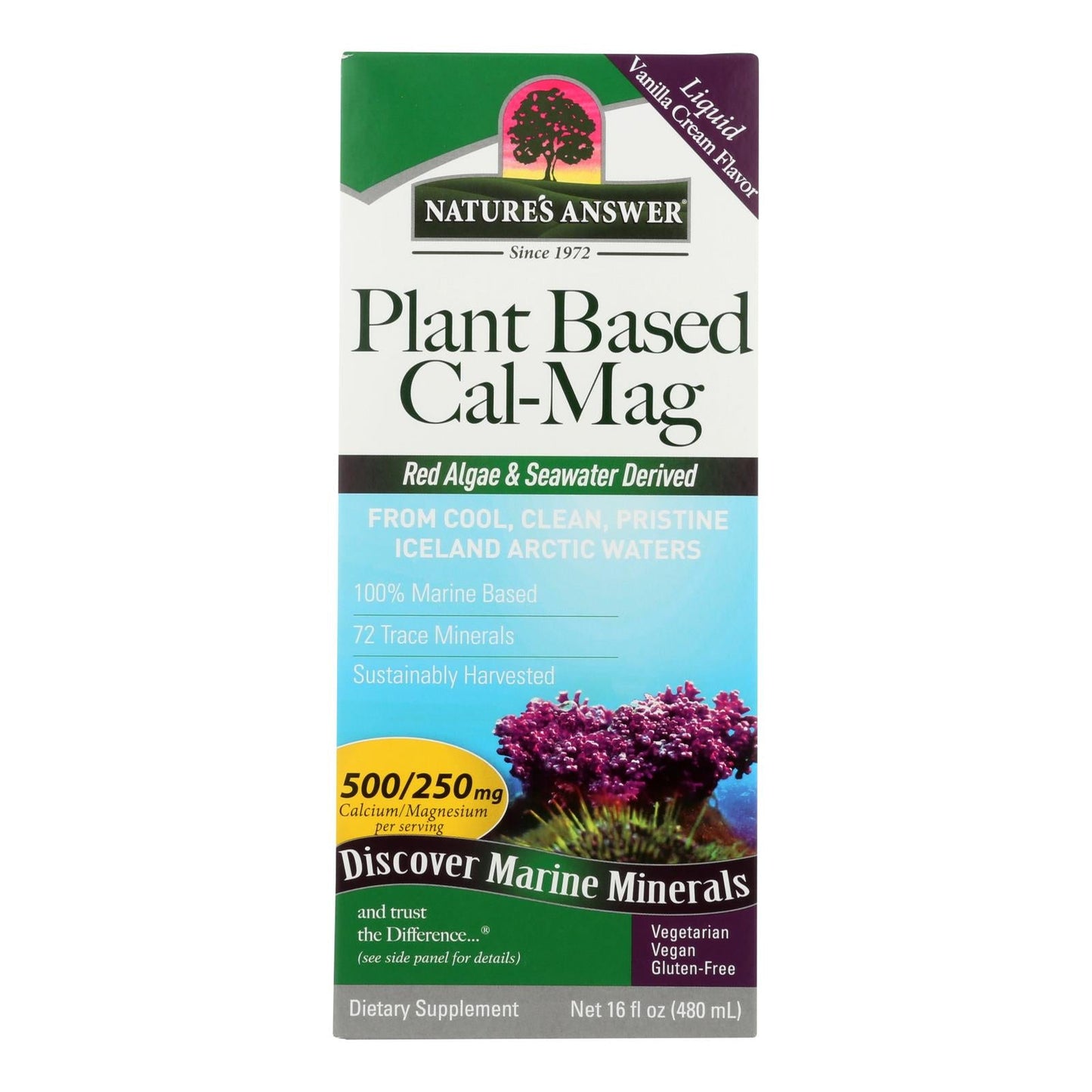 Nature's Answer Plant-Based Calcium Magnesium Liquid Supplement, 16 Fl. Oz.