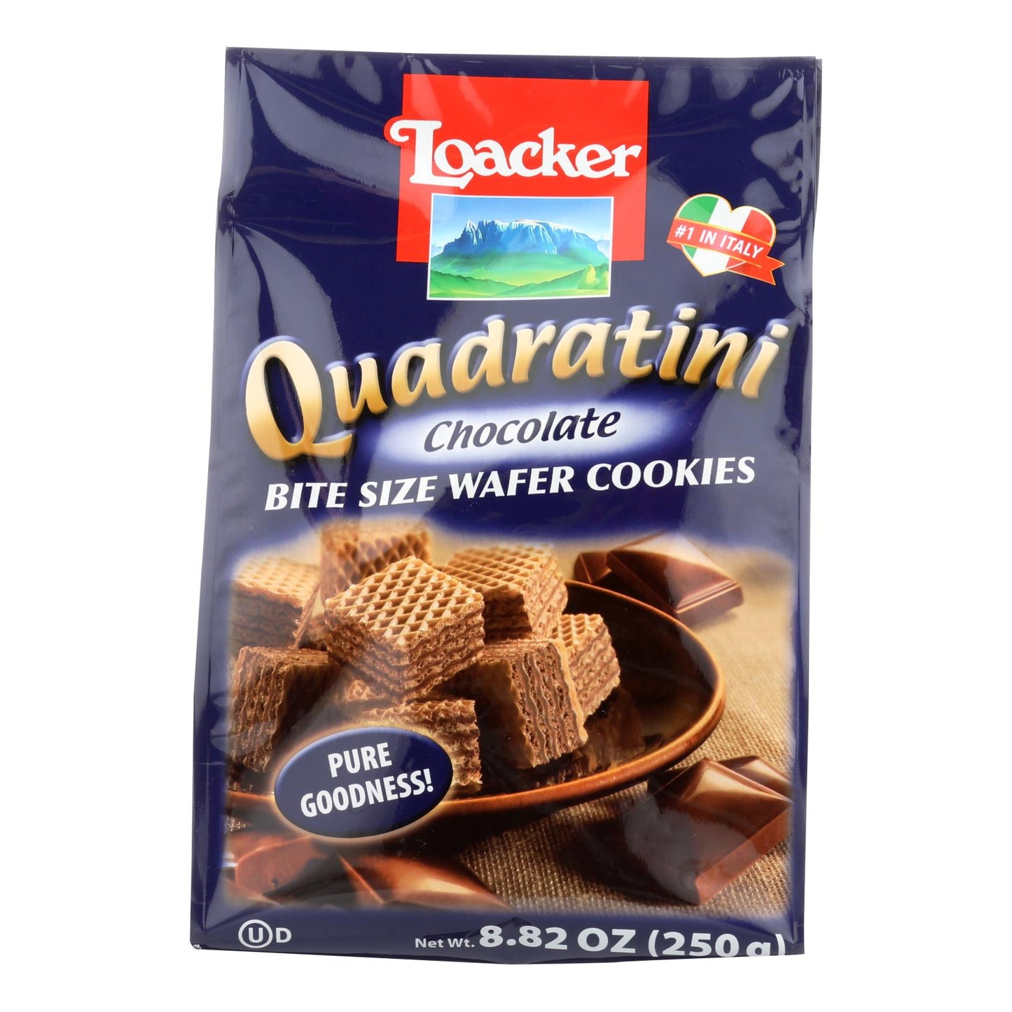 Loacker Quadratini Bite Size Chocolate Wafer Cookies (Pack of 6)