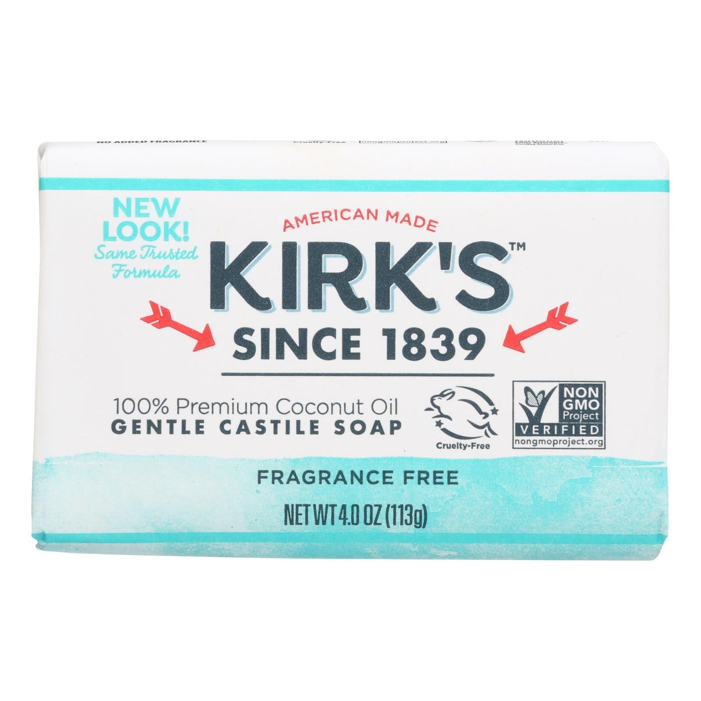 Kirk's Original Coco Castile Soap Fragrance Free - 4 Oz