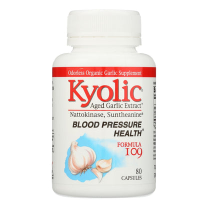 Kyolic Aged Garlic Extract Blood Pressure Health Supplement, 109 Capsules, 80 Caps