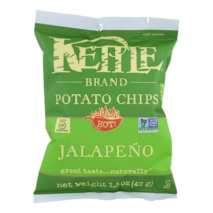 Kettle Brand Jalapeño Potato Chips, 24 x 1.5 oz — Kettle-Cooked, No Artificial Flavors