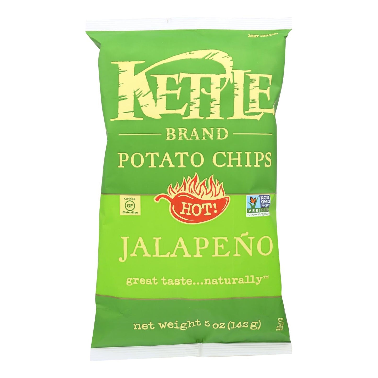 Kettle Brand Potato Chips - Bold & Zesty Jalapeno - 5 Oz. (Pack of 15)