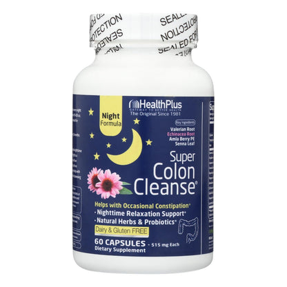 Health Plus Super Colon Cleanse Night Formula (Pack of 90 Capsules)
