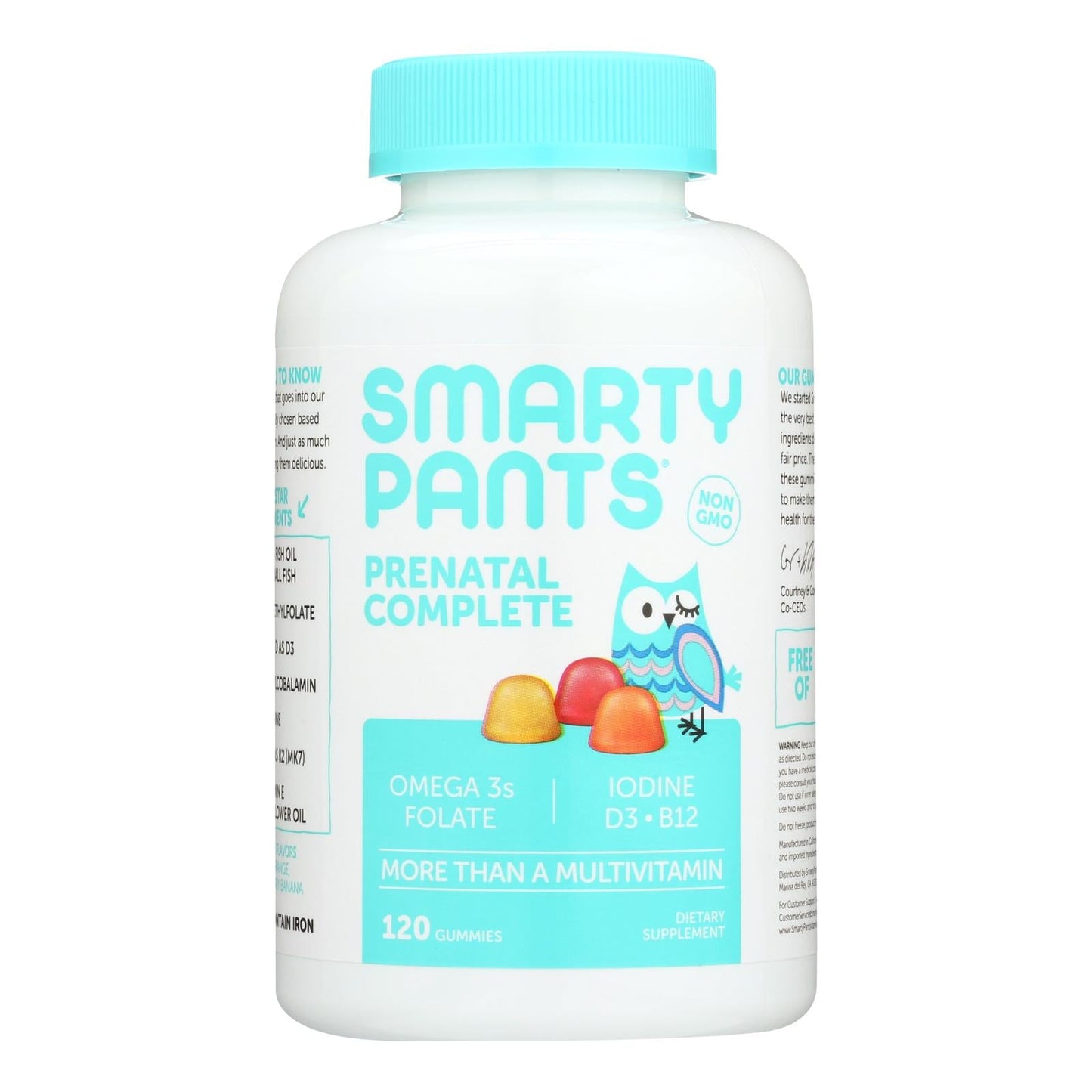 SmartyPants Prenatal Complete Multivitamin Gummies - Strawberry Banana, Lemon, Orange (80 Count)