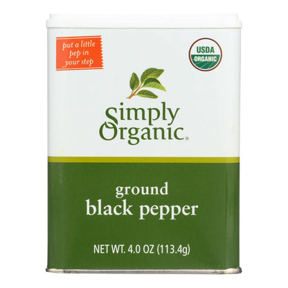 Simply Organic Ground Black Pepper, Pack of 6 - 4 Oz.