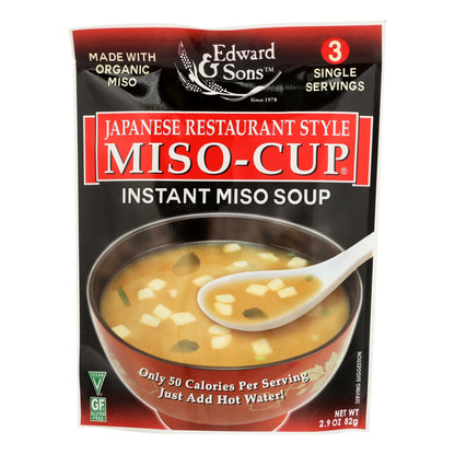 Edward and Sons Japanese Restaurant Style Miso Cup Soup (Pack of 6 - 2.9 Oz.)