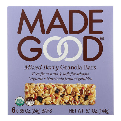 MadeGood Mixed Berry Granola Bars, Case of 6, 5 Oz. Each