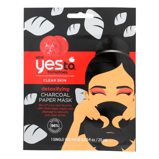 Yes To Charcoal Purifying Paper Mask (Pack of 6 - 0.67 Fl Oz)
