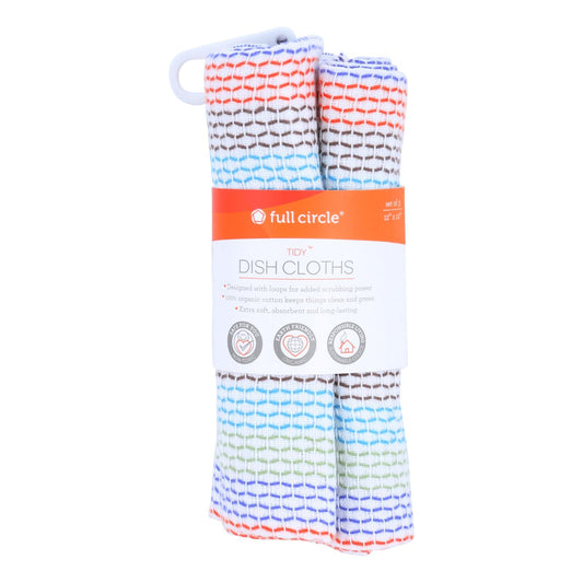 Full Circle Home Tidy Dish Cloths - 36 Pack, 12x12 Inch