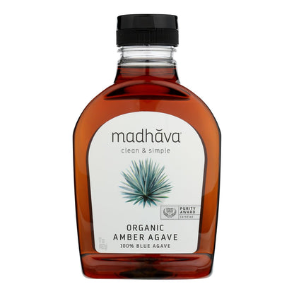 Madhava Raw Certified Organic Amber Agave Nectar Honey, 17 Oz., 6 Pack