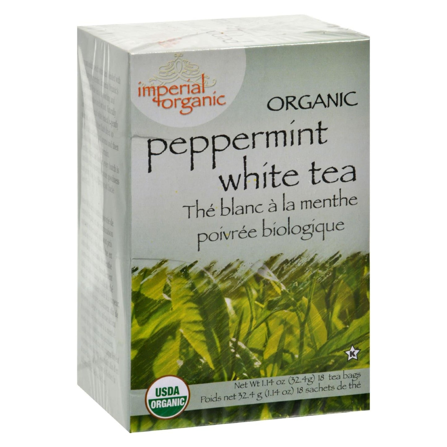 Uncle Lee's Imperial Organic Peppermint White Tea, 18 Individual Tea Bags