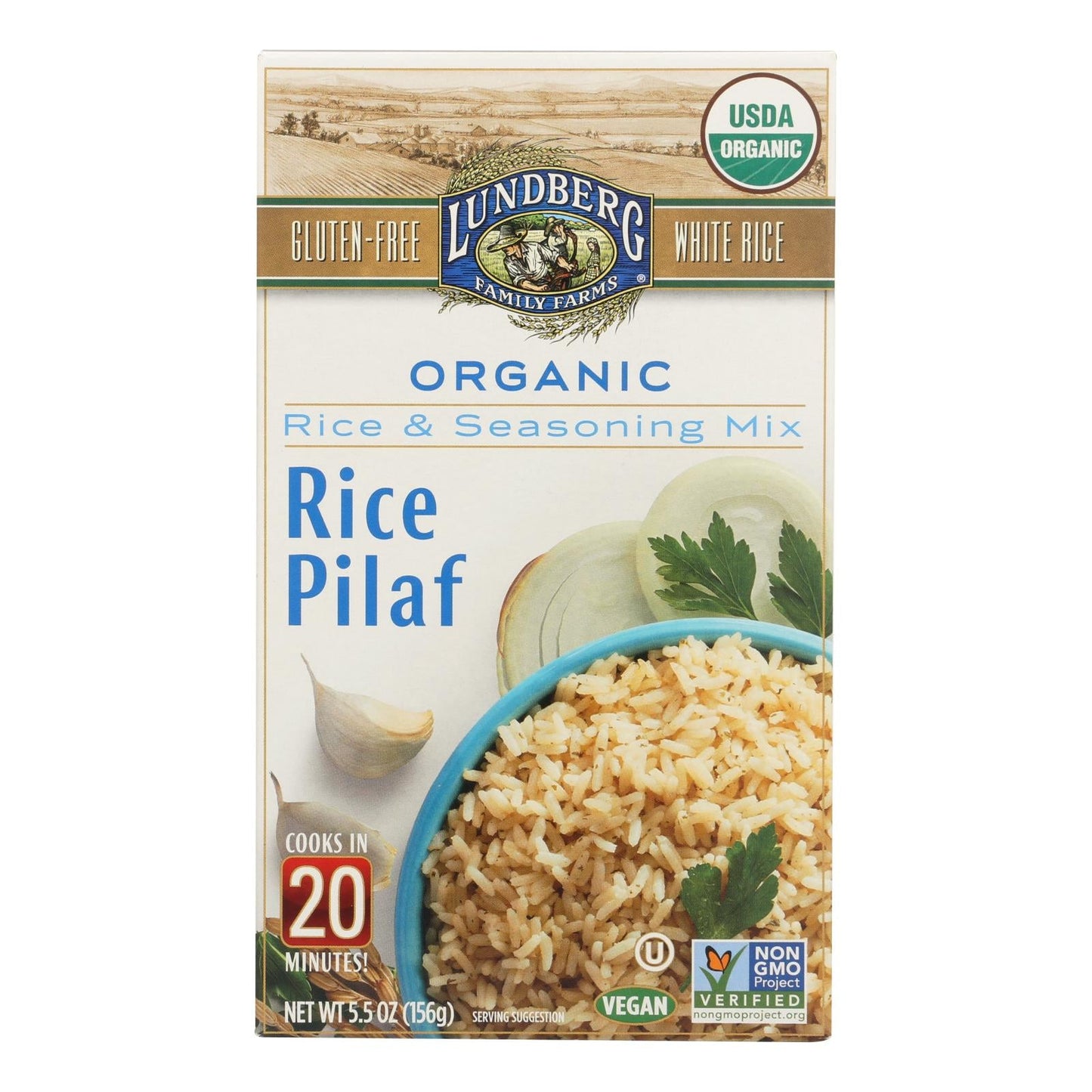 Lundberg Family Farms White Rice Pilaf Mix (Pack of 6) - 5.5 oz