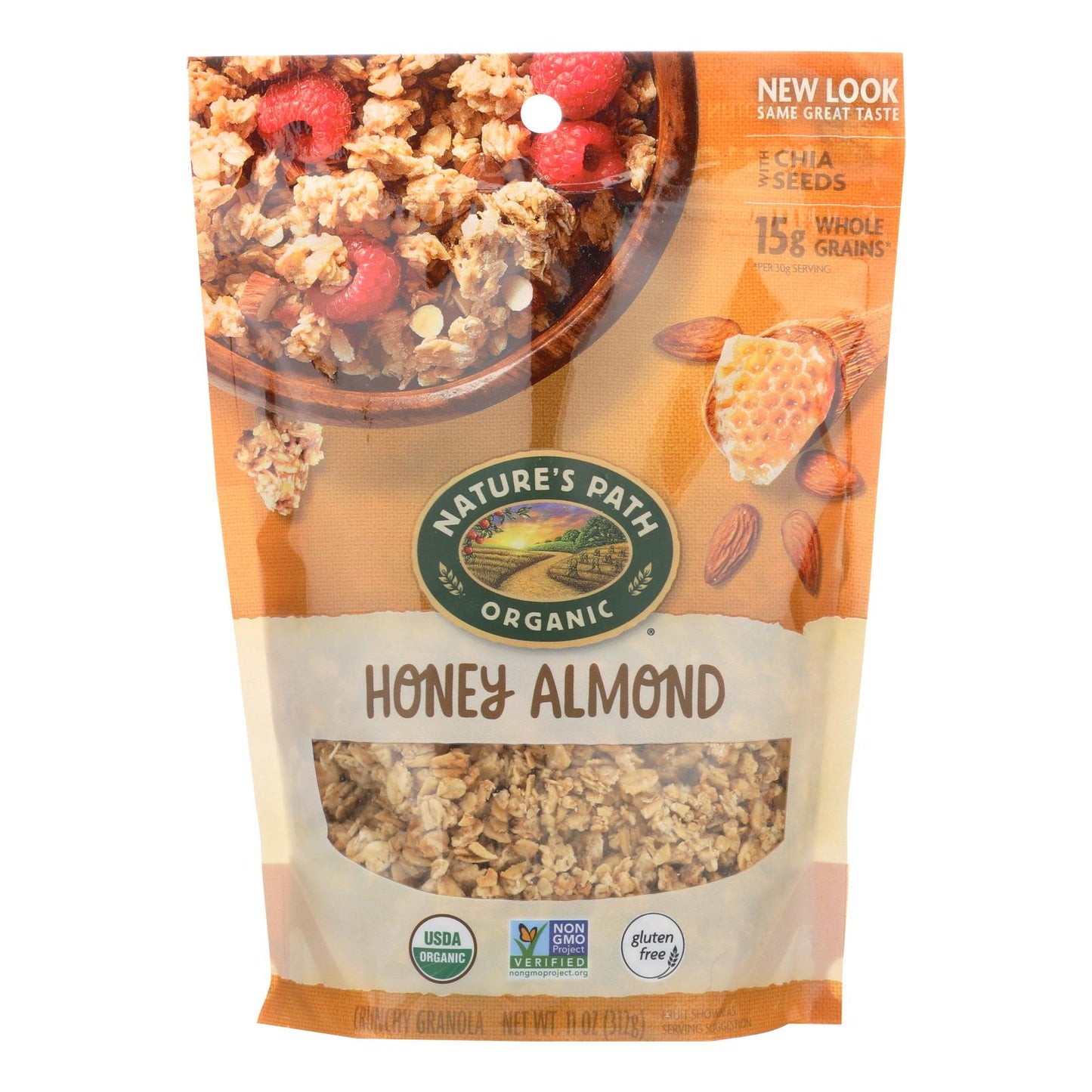 Nature's Path Organic Honey Almond Granola, Case of 8 - 11 Oz Bags