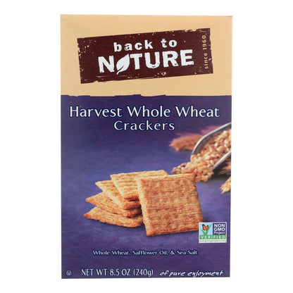 Back To Nature Harvest Whole Wheat Crackers: 8.5 Oz. (Pack of 12), Made with Whole Wheat, Safflower Oil & Sea Salt