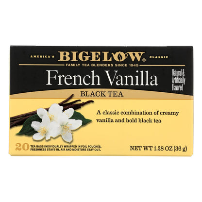 Bigelow French Vanilla Black Tea, Pack of 6, 20 Tea Bags Each