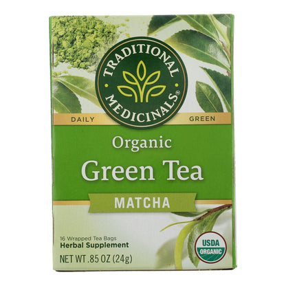 Traditional Medicinals Matcha Infused Green Tea with Jasmine Rice, Case of 6, 16 Bags Each, Organic & Sustainably Sourced