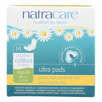 Natracare Organic Regular Size Ultra Pads with Wings (Pack of 14)