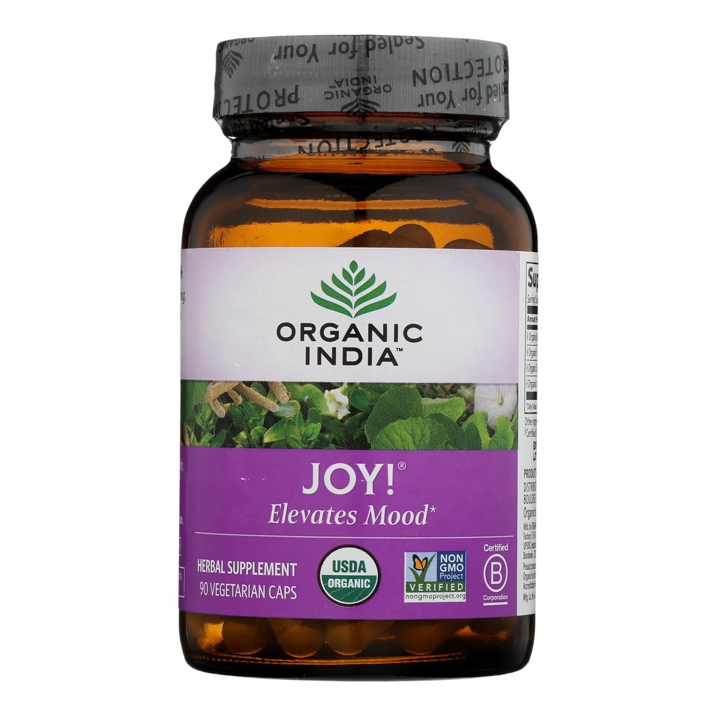 Organic India Joy! Whole Herb Supplement, 90 Veggie Caps