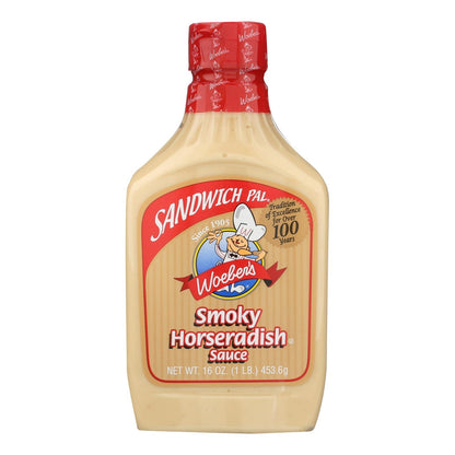 Woeber's Sandwich Pal Smoky Horseradish Sauce, Case of 6, 16 Fl Oz – Bold Flavor for Sandwiches & Dips